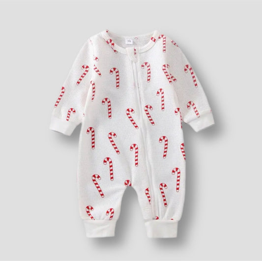 Candy Cane Print Jumpsuit